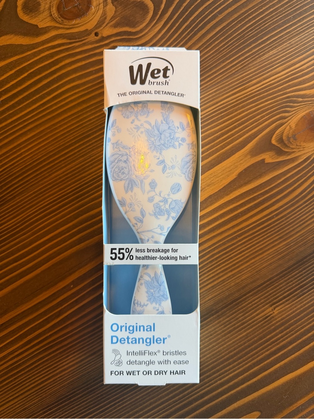 Wet Brush Original Detangler - Blue Floral on White